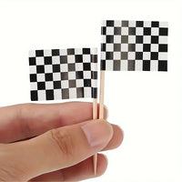 Race Winner Check Flag Cupcake Picks x12