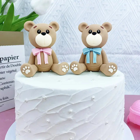 Clay Teddy Bear Cake Decoration