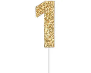 Number 1 Gold Cake Topper - Quality Card