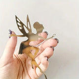 Acrylic Gold Fairy Cake Topper Set - 5 Pieces