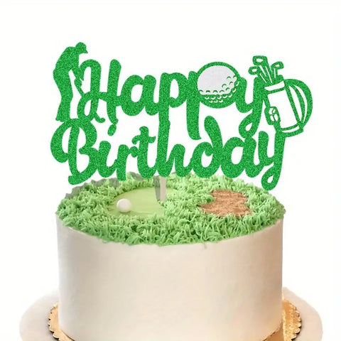 Golf Theme Card Cake Topper