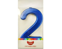 Large Number 2 Candle - Metallic Finish