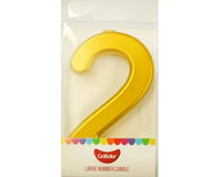 Large Number 2 Candle - Metallic Finish