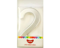Large Number 2 Candle - Metallic Finish