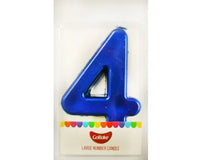 Large Number 4 Candle - Metallic Finish