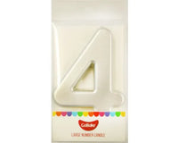 Large Number 4 Candle - Metallic Finish