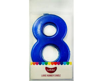 Large Number 8 Candle - Metallic Finish
