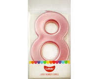 Large Number 8 Candle - Metallic Finish