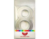 Large Number 8 Candle - Metallic Finish