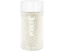 White 4mm Sugar Pearls. 80gm Jar. Edible Sprinkles