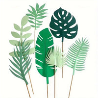 7 Piece Safari Leaves Card Cake Topper Set