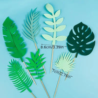 7 Piece Safari Leaves Card Cake Topper Set