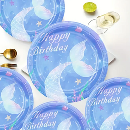 Mermaid Theme Party Plates x10