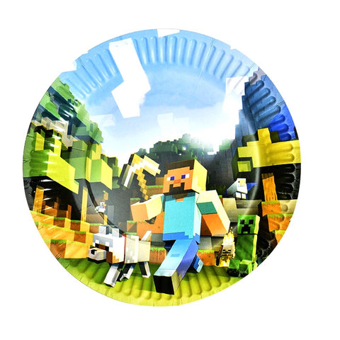 Minecraft Paper Party Plates - 10 Pack