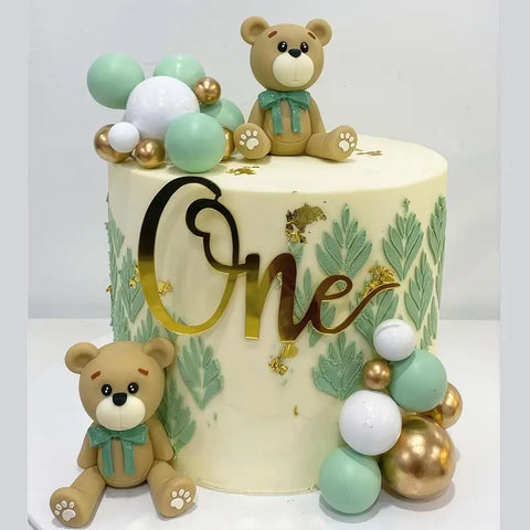 Mint & Gold Baby Shower Cake Decorations