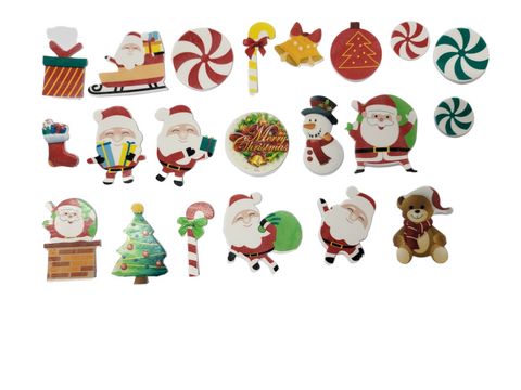 Christmas Wafer Paper Decorations x12 Assorted