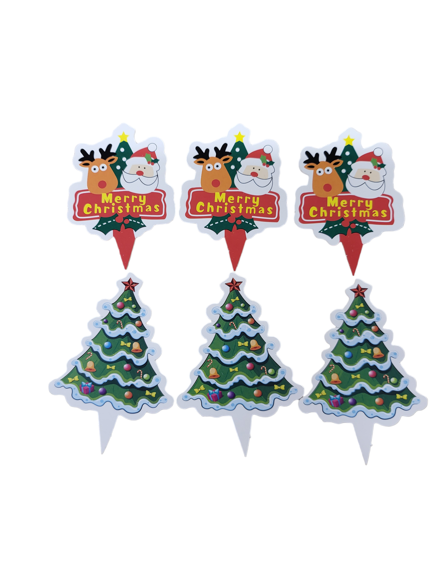 Christmas Cupake Toppers - x6 Card Stock