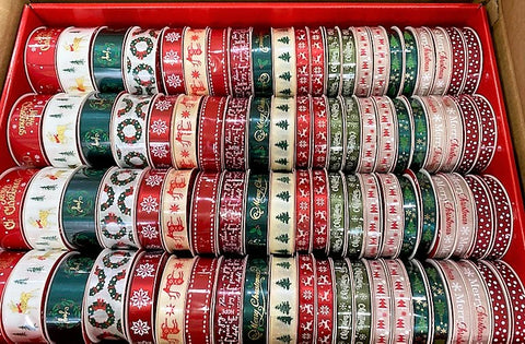 Xmas Ribbon 2m roll - Traditional Designs