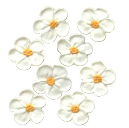 Gumpaste Daisy x6 - White With Yellow Centre