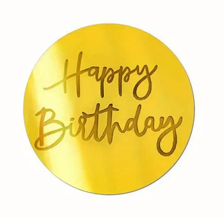 Acrylic Happy Birthday Cupcake Disc Round - 3 Colours
