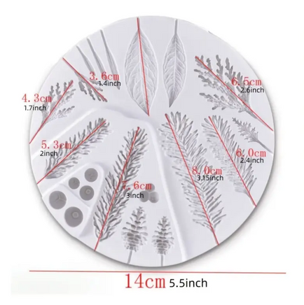 Winter Foilage Silicone Mould