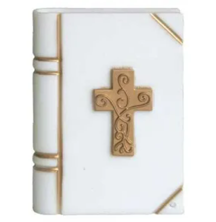 Bible With Gold Cross Cake Decoration