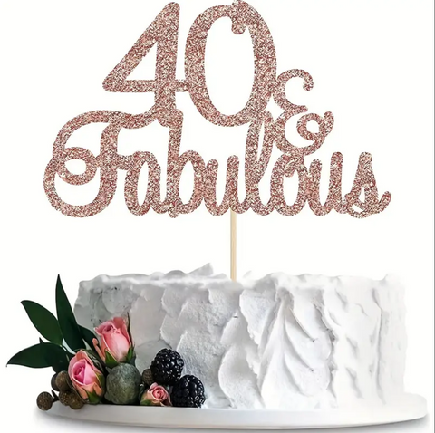 40 & Fabulous Card Cake Topper
