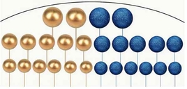 Blue & Gold Balls Cake Decorations - 26 Pieces