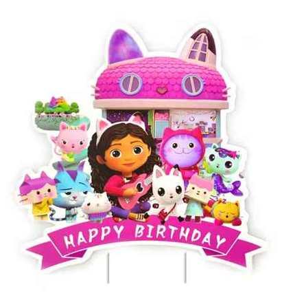 Gabby Dollhouse Card Cake Topper