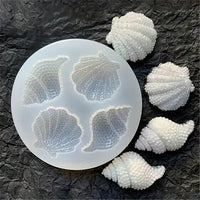 Sea Shell Silicone Mould - 4 Different Cavities