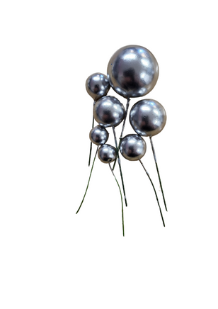 Silver Ball Cake Decorations - Non Edible