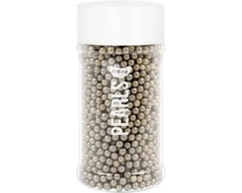 Silver Sugar Pearls 4mm. 80gm Jar