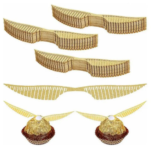 Golden Snitch Card Cupcake Decorations 12 Pieces