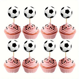 Soccer Ball Cupcake Picks x12