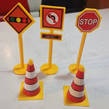 Traffic Signs Plastic Cake Decorations - 5 Piece Set