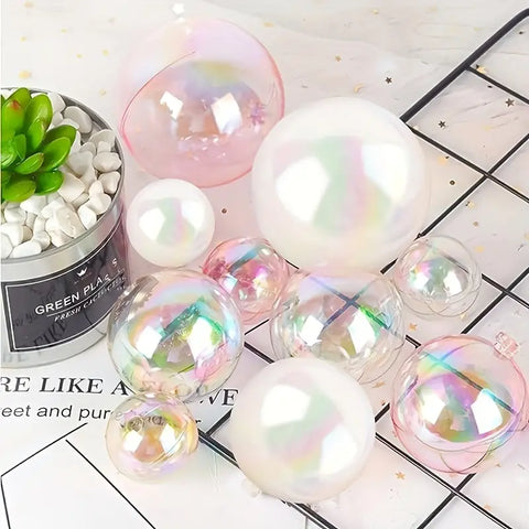 Transparent Plastic Ball Cake Decorations x10