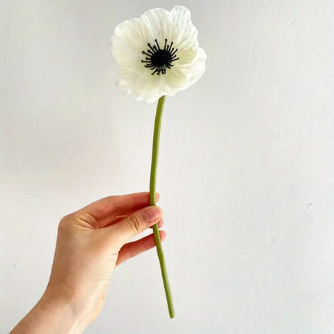 White Poppy Artificial Flower