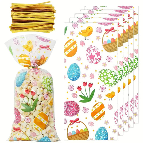 Easter Cellophane Treat Bags x10