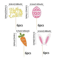 Easter Glitter Cupcake Picks x12