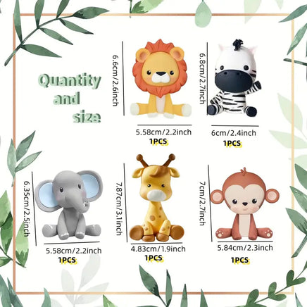 Soft Clay Safari Animal Cake Decoration