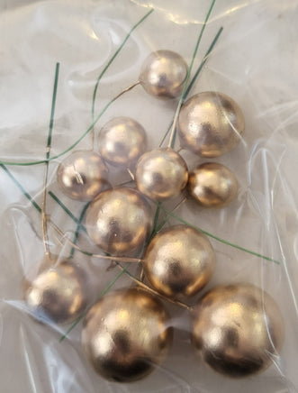 Gold Ball Cake Decorations - Non Edible