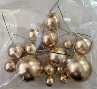 Gold Ball Cake Decorations - Non Edible