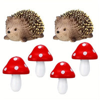 Hedgehog and Toadstools Mini Cake Decoration Set