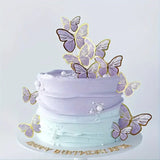Butterfly Card Cake Decorations - Purple and Gold - The Cake Mixer