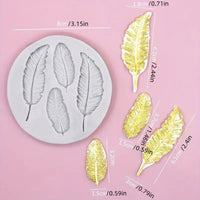 Cake Decorating Silicone Feather Mould 4 Cavity