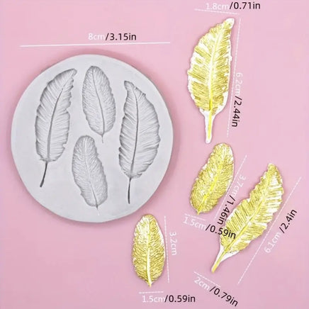Cake Decorating Silicone Feather Mould 4 Cavity