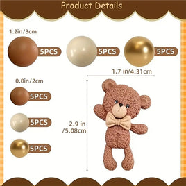 Cute Teddy Bear and Balls Cake Decorating Set