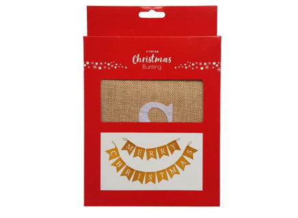 Merry Christmas Hesian Bunting