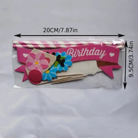Super Cute Card Unicorn Cake Topper Set.