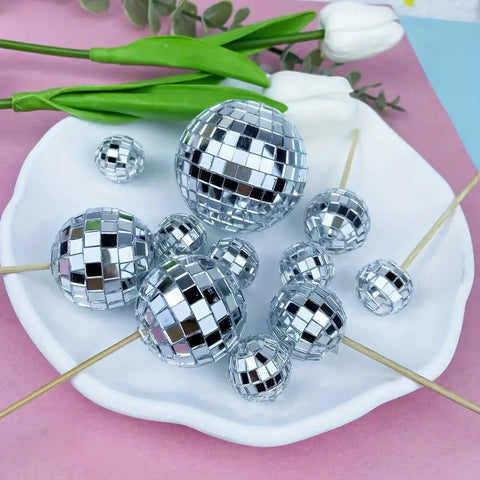 Disco Balls Cake Decorations. Lightweight